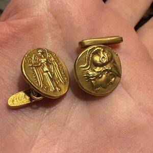 Gold Tone Men's 1991 MMA Classical Coin Cufflinks